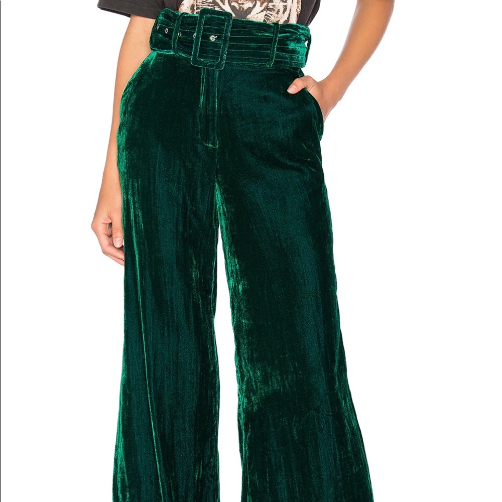 Green velvet house of Harlow pants
